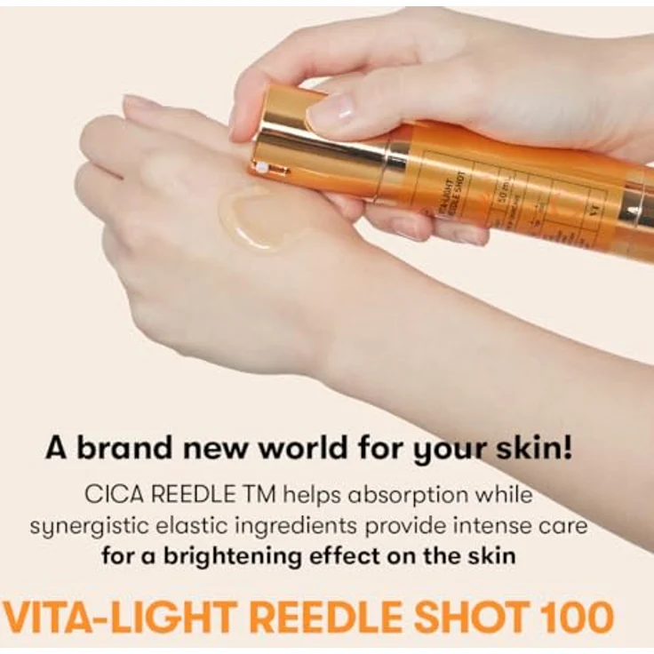 VT Cosmetics Vita-Light Reedle Shot 100, Serum mit Vitamin C Kapseln und Vitamin E, Feuchtigkeitspflege für empfindliche Haut, 1,69 Fl Oz (50 ml) – Bild 3