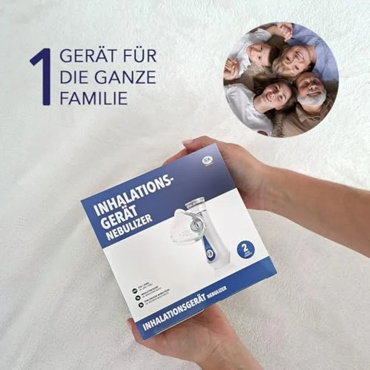 IEA Medical Inhalator Set mit Hardcase, tragbarer Vernebler mit Mikrovernebelung, USB-C aufladbar, verschiedene Mundstücke für Kinder und Erwachsene – Bild 3