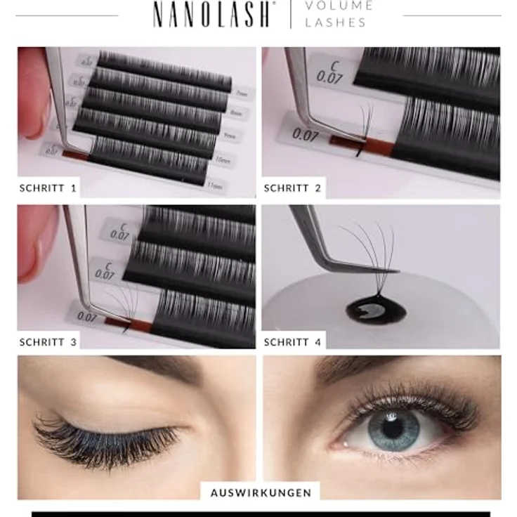 Nanolash Volume Lashes künstliche Wimpern 0.05 D 6-13mm 1 St. – Bild 6