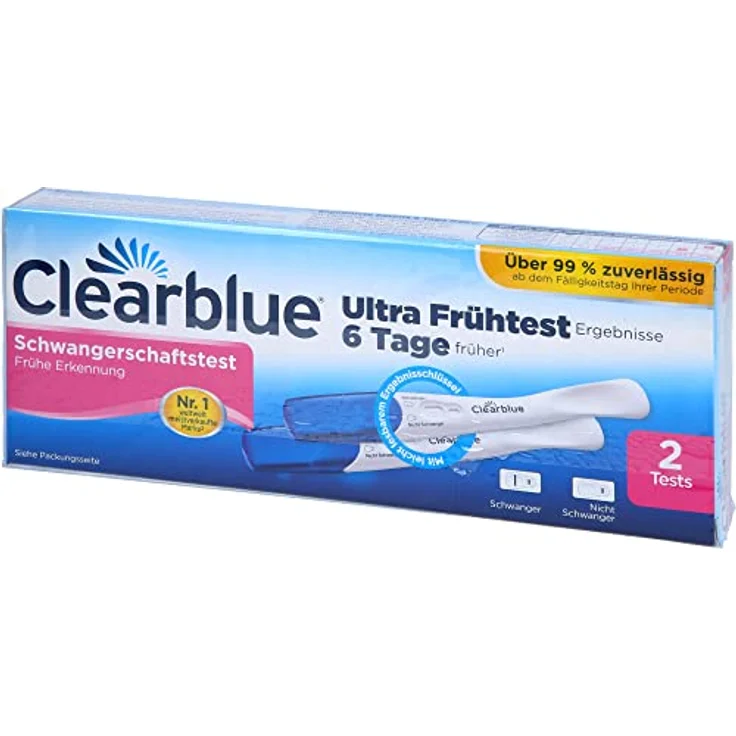 Clearblue Schwangerschaftstest frühe Erkennung 2 Stück, schnell, unkompliziert und zuverlässig - Preisvergleich – Bild 2