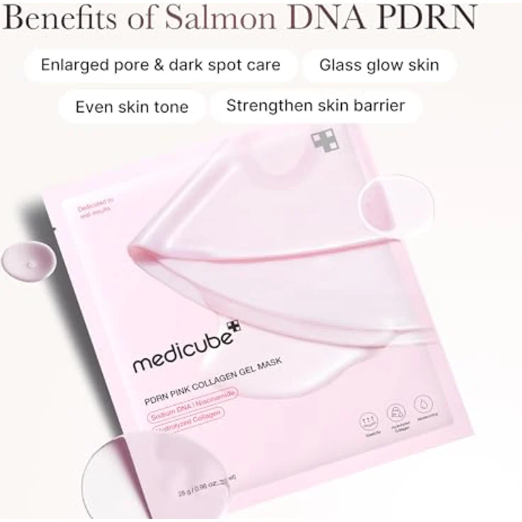 Medicube PDRN Pink Collagen Gel Mask, 28g – Regenerierende Gesichtsmaske mit Kollagen und Niacinamid, Feuchtigkeitsspendend, Glow-Effekt, für alle Hauttypen geeignet – Bild 5