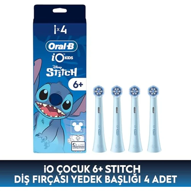 Oral-B iO Kids Disney Stitch Ersatzkopf, 4er Set für Kinderzahnbürsten, sanfte Reinigung mit weichen Borsten, effektive Zahnbelagentfernung – Bild 3