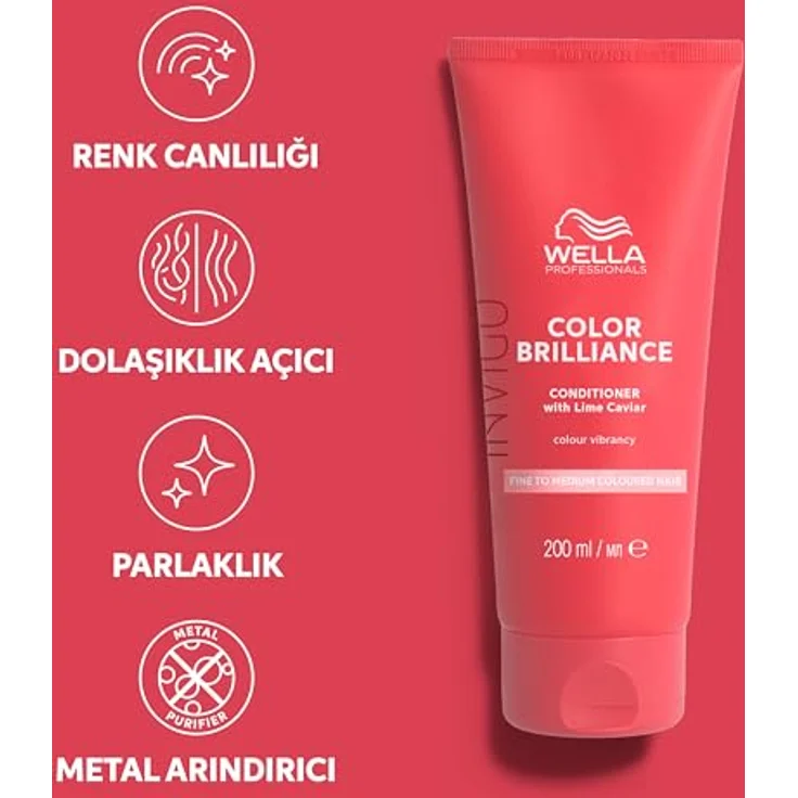 Wella Professionals Invigo Color Brilliance Conditioner fine, glättende Farbschutz-Haarspülung mit Vitamin E und Antioxidantien, 200 ml für feines, gefärbtes Haar – Bild 2