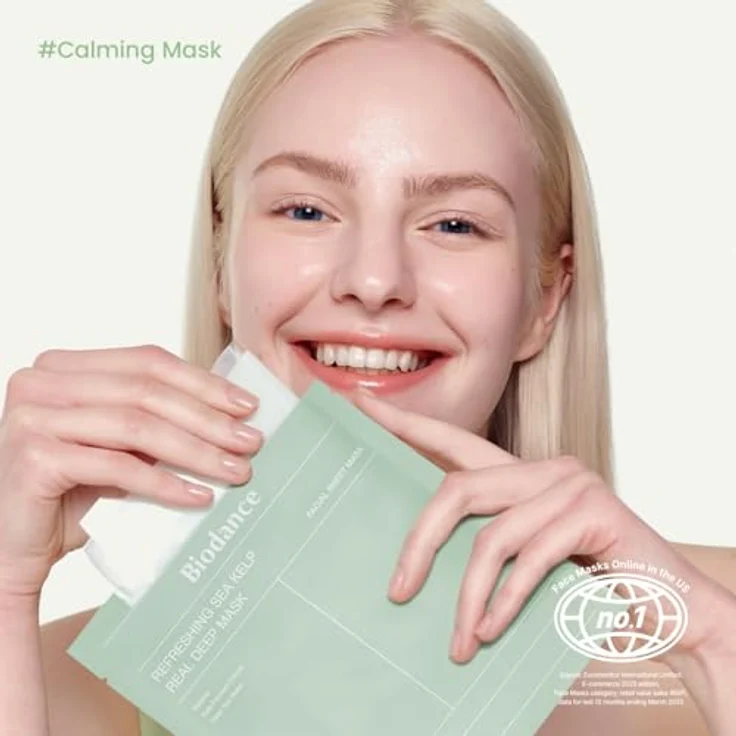 BIODANCE Refreshing Sea Kelp Real Deep Mask, Hydrogel Gesichtsmaske mit 10% Kelp Ferment, beruhigend, Öl- und Sebumkontrolle, Blemish Care, Korean Skincare, 34 g x 4ea – Bild 2