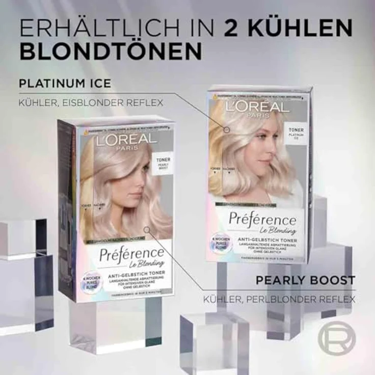 L’Oréal Paris Préférence Le Blonding Toner 02 Pearly Boost, Anti-Gelbstich Toner mit 5 Minuten Farbergebnis, 60ml Creme und Entwickler-Creme – Bild 7