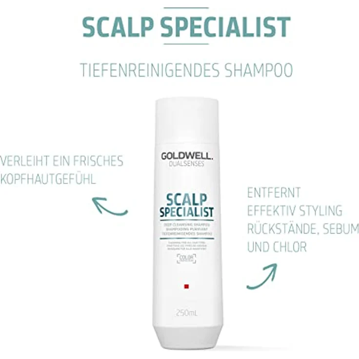 Goldwell Dualsenses Scalp Specialist Tiefenreinigendes Shampoo für sensible Kopfhaut und dünner werdendes Haar, 250 ml – Bild 2