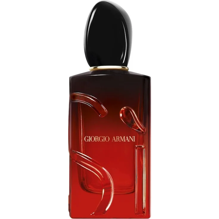 Armani Sì Passione Intense Eau de Parfum 100 ml im schwarz-roten Farbverlauf, luxuriöser Damenduft mit intensiven Birnen- und Jasminnoten