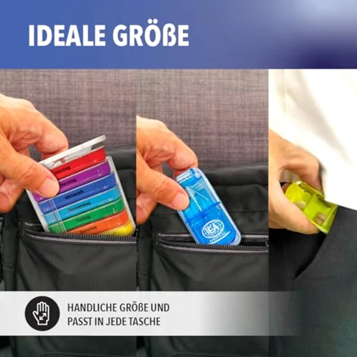 IEA Medical Medikamentenbox Set – kompakte Box mit Tablettenzerkleinerer, ideal für Reisen, Pflege, Alltag & sichere Medikamentenaufbewahrung – Bild 5