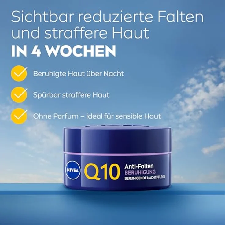 NIVEA Q10 Anti-Falten Power Sensitive Nachtpflege, 50ml, parfümfrei, für empfindliche Haut mit Q10 und Süßholzextrakt – Bild 9