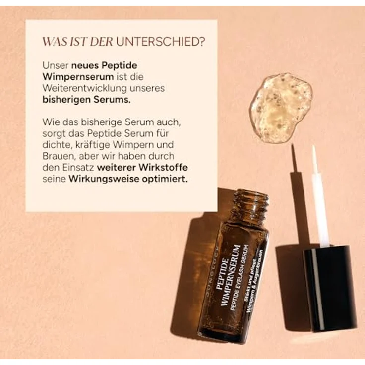 JUNGLÜCK Peptide Wimpernserum, Hormonfreies Wachstumsserum für lange, dichte Wimpern & Augenbrauen mit 5-fach Peptid-Komplex, Vegan – Bild 5