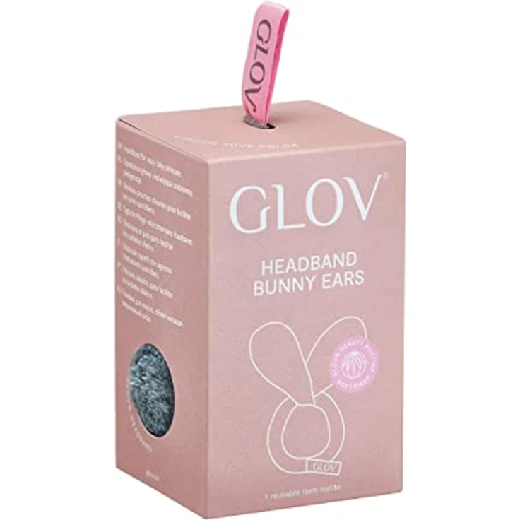 Haarband für Make Up Kosmetik Stirnband Haarschutzband Haar Wrap für Make-up Gesichtsreinigung Gesichtspflege Haarbänder zum Waschen Gesicht Dusche Maske Spa für Frauen Hasen Ohren (Grau) – Bild 2