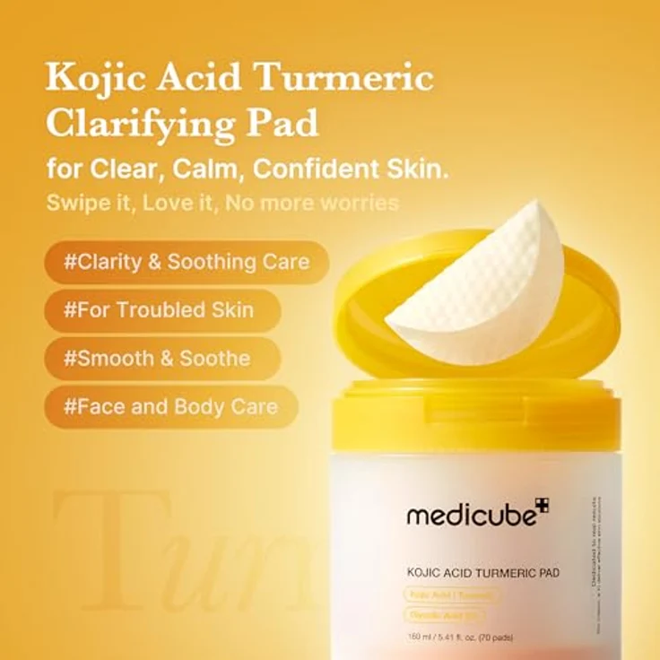 Medicube Toner Kojic Acid Turmeric Pad 160 g, Sanftes Doppel-Peeling für ebenmäßigen Teint und klarere Poren, Korean Skincare K-Beauty – Bild 2