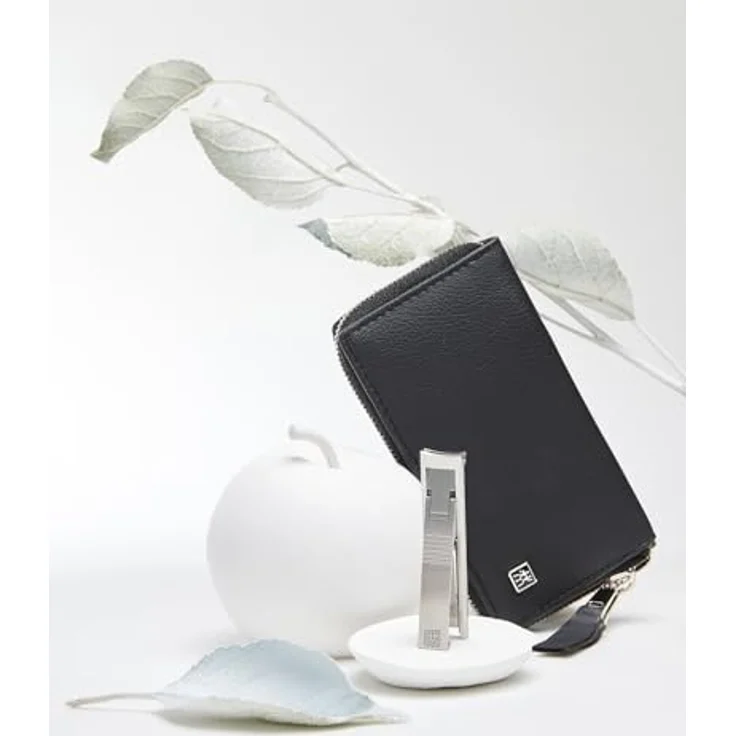 ZWILLING Maniküre Pediküre Set 3tlg., Nagelknipser und Hautschere, veganes Apfelleder-Etui in schwarz, ergonomisches Design, rostfreier Edelstahl – Bild 2