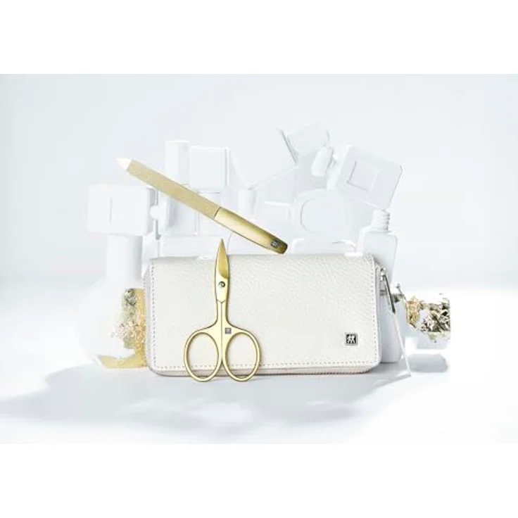 Zwilling Maniküreset Premium Gold Edition, 5-teilig mit Echtleder Etui, Reiseset, Nagelschere und Nagelhautschere – Bild 2