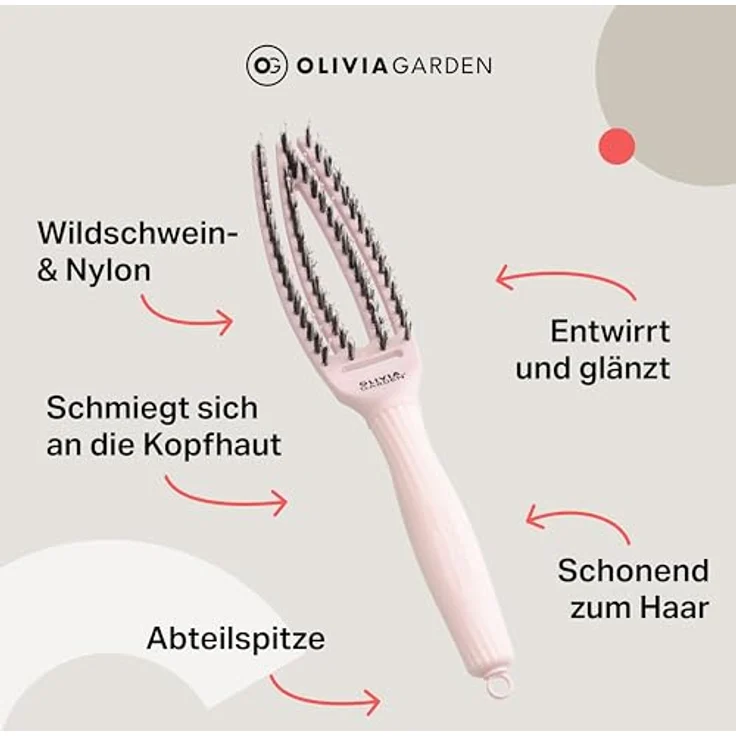 Olivia Garden Bürste Fingerbrush Pastel Pink Combo Small – Bild 10