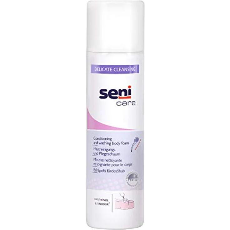 Seni Care Hautreinigungs- und Pflegeschaum enthält Panthenol und Sinodor für empfindliche Haut geeignet 500 ml – Bild 2