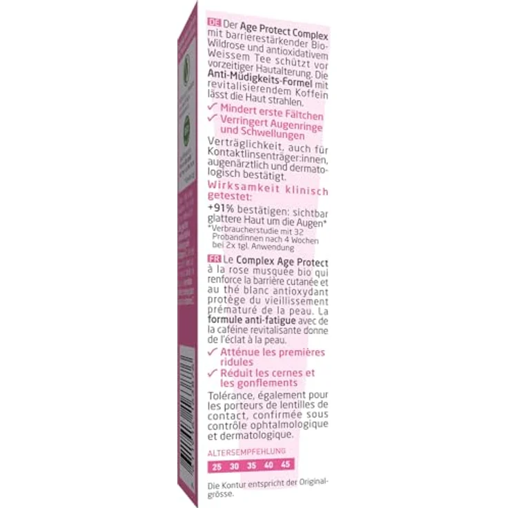 WELEDA Bio Glättende Augenpflege Wildrose & Weißer Tee - Anti-Aging Augencreme mit Age Protect Complex & Koffein (vegan, 12ml) – Bild 2