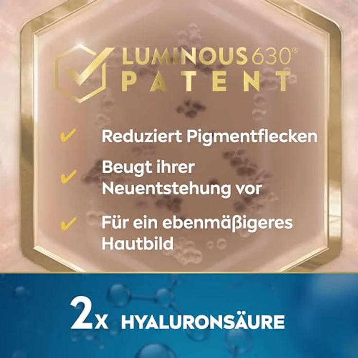 NIVEA Cellular LUMINOUS630® Anti-Pigmentflecken Intensiv-Serum (30ml), Gesichtspflege mit Hyaluronsäure für einen ebenmäßigeren und strahlenden Teint, Serum gegen Pigmentflecken – Bild 4