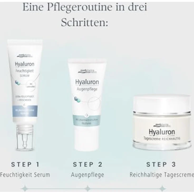 Medipharma Cosmetics Hyaluron Tagescreme Reichhaltig, Gesichtscreme mit Anti-Aging-Effekt für empfindliche Haut, 50 ml – Bild 4