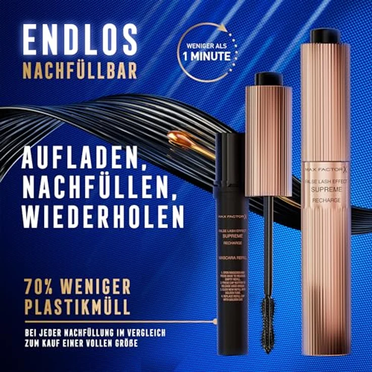 Max Factor False Lash Effect Supreme Recharge, Mascara für künstlichen Wimpern-Effekt, Schwarz, 8 ml – Bild 9