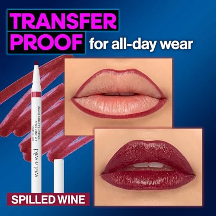 wet n wild Perfect Pout Lip Liner Stain, 0,5 g, langanhaltend, wischfest, Farbe: Spilled Wine – Bild 4