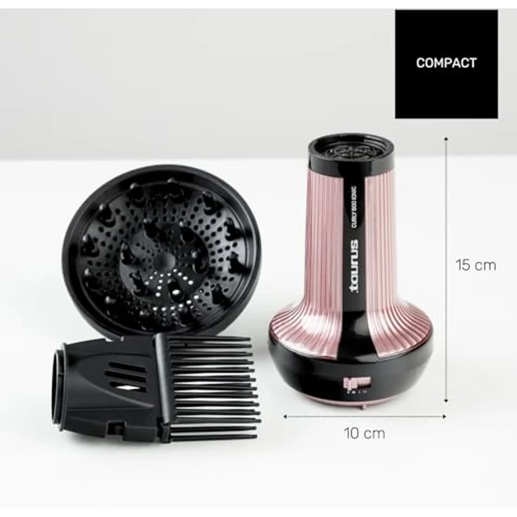 Taurus Lockenhaartrockner 900400000, 800 W mit Diffusor, ergonomisches Design, verschiedene Farben – Bild 8