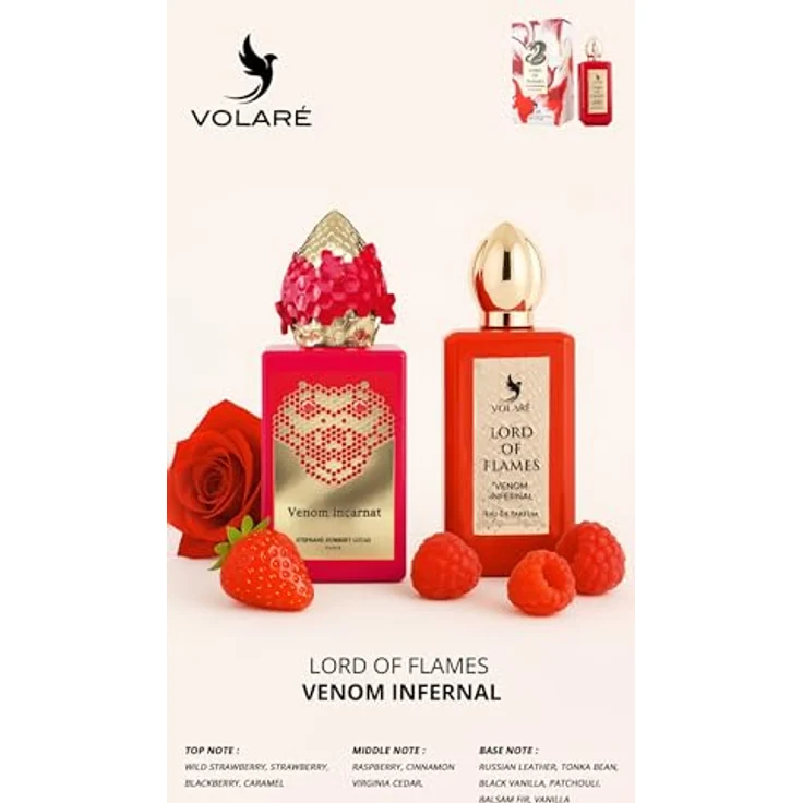 VOLARÉ Lord of Flames Venom Infernal Eau de Parfum 100 ml – Luscious Berry-Amber Lederduft, Unisex, langanhaltend, aus Dubai – Bild 3