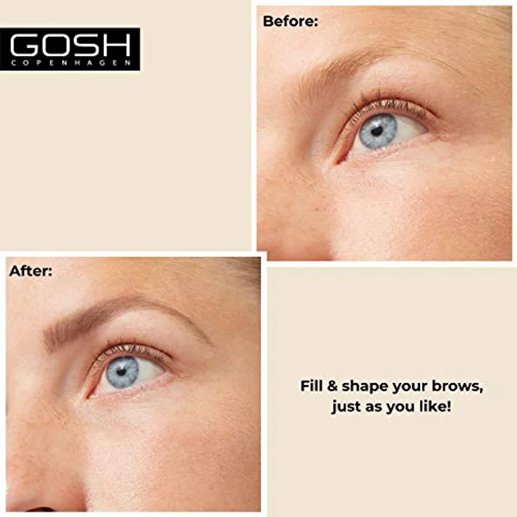 Gosh Copenhagen Eye Brow Pencil 01 Brown, Augenbrauenstift in pudriger Textur für volle und optimal geformte Brauen, 1,2 g – Bild 3