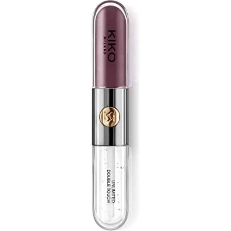 KIKO Milano Unlimited Double Touch, langanhaltender flüssiger Lippenstift mit Glanz, Farbton 123 Satin Grape, 6 ml – Bild 3