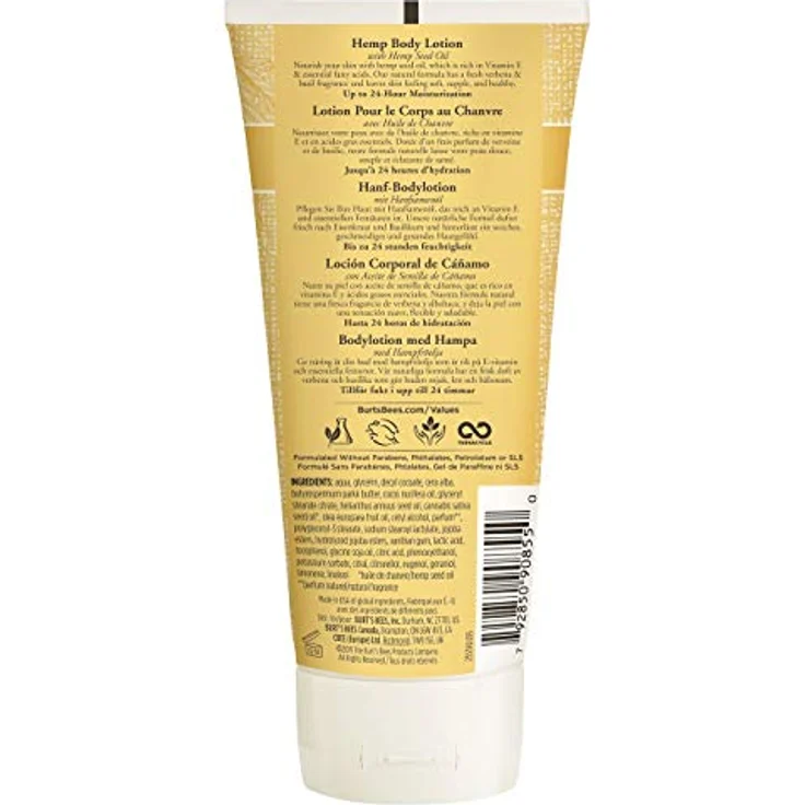 Burt's Bees Hemp Bodylotion mit Hanfsamenöl für trockene Haut, 1 Tube mit 170 g – Bild 2