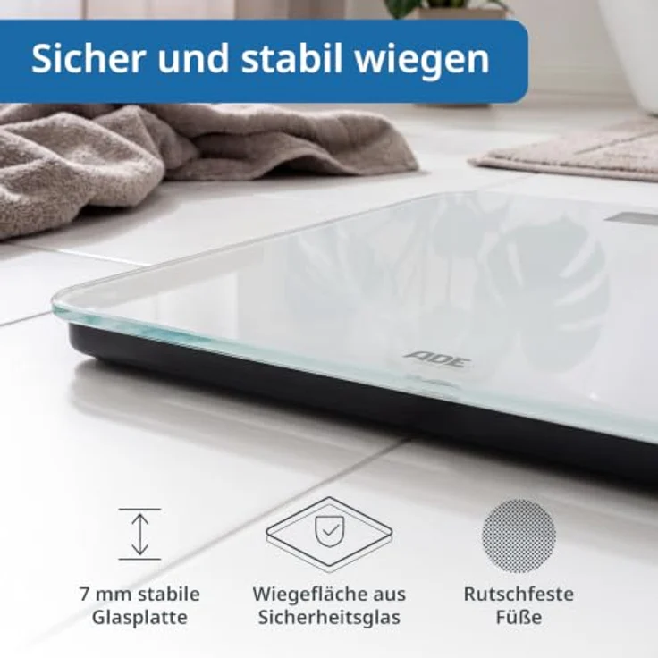 ADE Digitale Personenwaage, Körperwaage mit Sprachausgabe bis 250 kg, 5 Sprachen, ideal für Senioren, inkl. AAA Batterien – Bild 4
