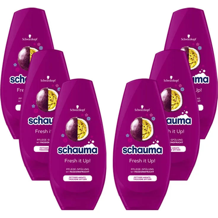 Henkel Schauma Fresh it up Pflege Spülung, Conditioner mit Passionsfrucht, 1500ml, 6er Pack