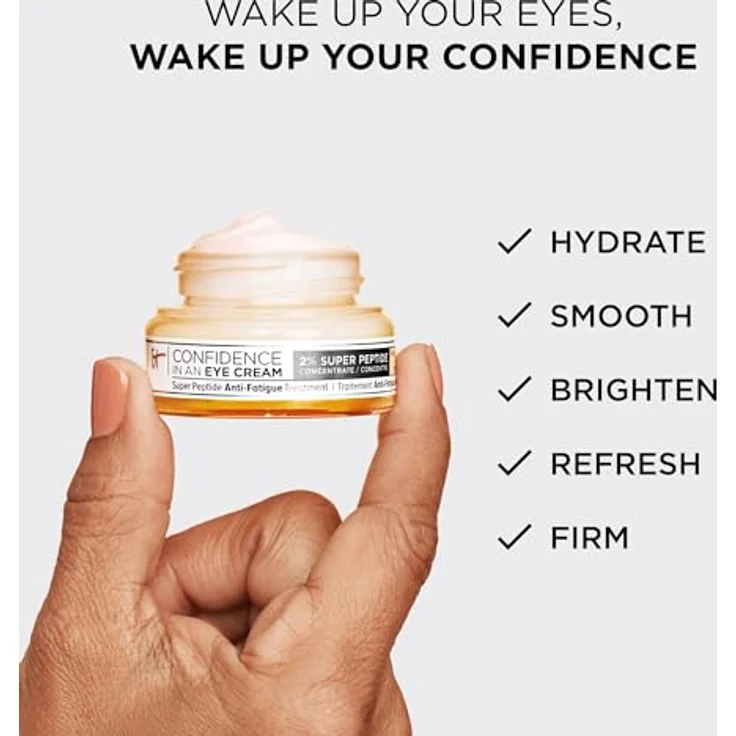 IT Cosmetics Confidence In An Eye Cream, feuchtigkeitsspendende Augencreme mit 2 % Super Peptiden, für alle Hauttypen, 15 ml – Bild 4