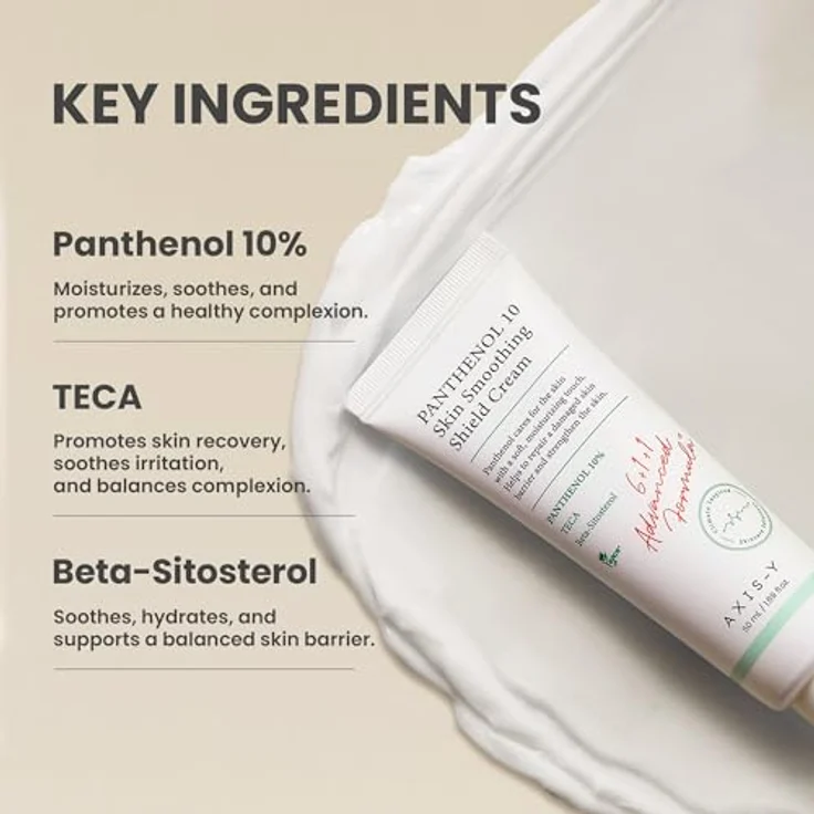 AXIS-Y 6+1+1 Advanced Formula Panthenol 10 Skin Smoothing Shield Cream, leichte feuchtigkeitsspendende Gesichtscreme zur Regeneration der Hautbarriere, 50 ml – Bild 6