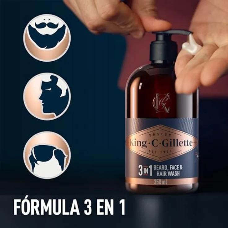 NaturalHP King C Gillette Bartshampoo 350 ml für einen gepflegten Bart – Bild 2