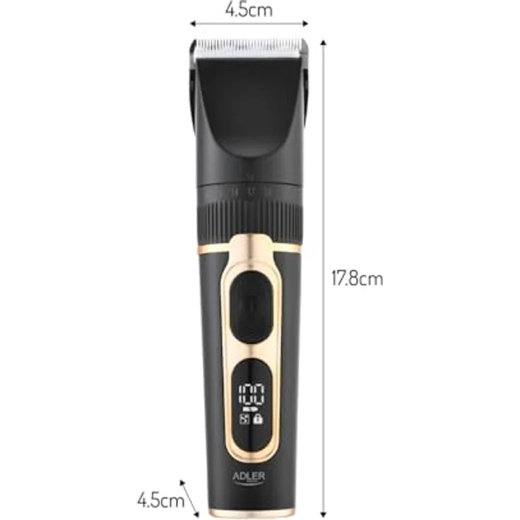 Adler AD 2849 Tierhaarschneidemaschine, Professionelles Pflege-Set mit IPX6, LED-Anzeige, 2000 mAh Akku, Schnittlängen von 0,8 bis 20 mm, inklusive Aufbewahrungskoffer – Bild 2