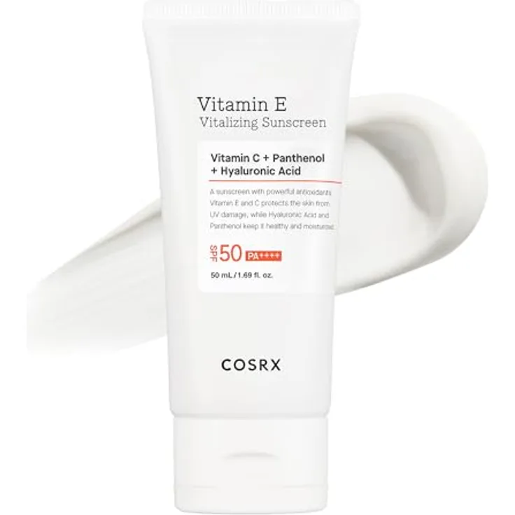 COSRX Sonnenschutz SPF 50 mit Vitamin E, UVA/UVB-Schutz, leichte Textur, halb-mattes Finish, talgregulierend, 50ml