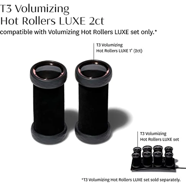 T3 Volumizing Hot Rollers LUXE (2 Stk.) für langanhaltendes Volumen, Fülle und Glanz | Nur kompatibel mit dem T3 Volumizing Hot Rollers LUXE-Set – Bild 2