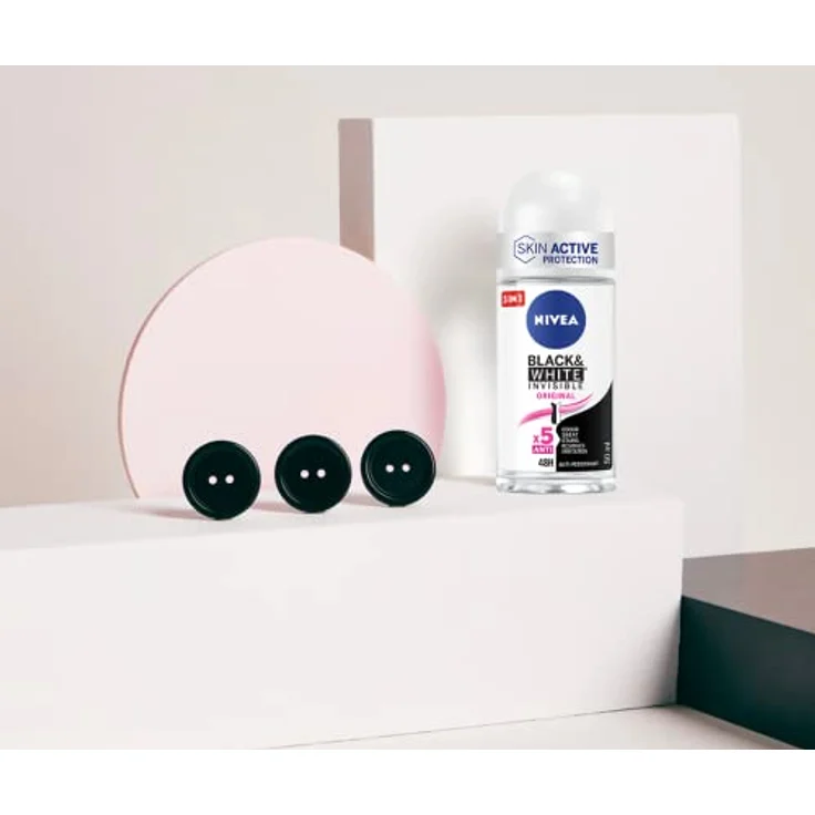 Nivea Black & White Black Invisible Original Deo Roll-On, 6er Pack (6 x 50 ml), Anti-Transpirant, Parfüm, reguliert die Atmungsaktivität – Bild 5