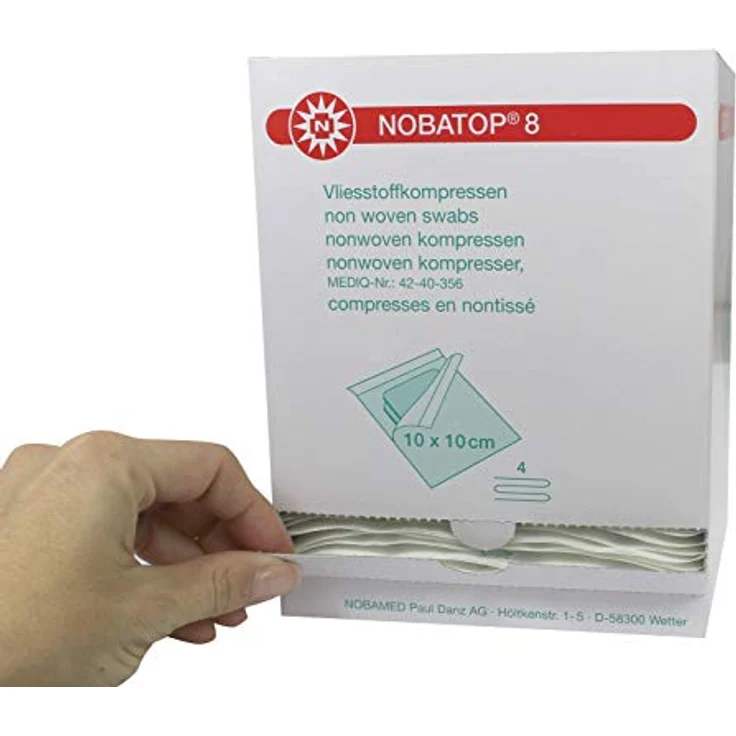 Noba Nobatop 8 sterile Vliesstoffkompressen 4 - fach 50 x 2 Stück 10 x 10 cm – Bild 6