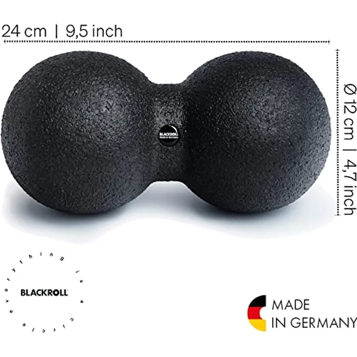 Blackroll Massageball Faszienball Duo Ball, Für die punktuelle Anwendung, Strukturierte Oberflächenbeschaffenheit, Schwarz – Bild 2