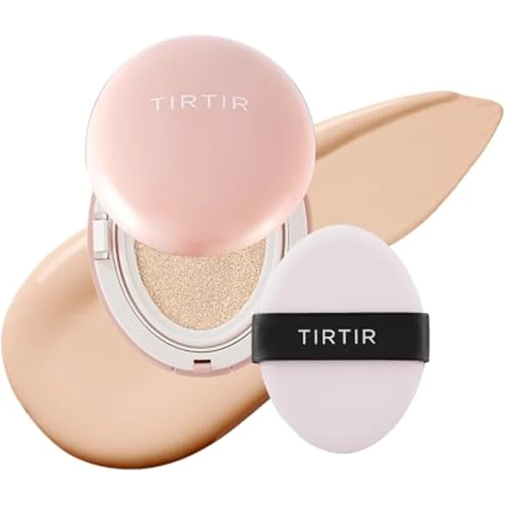 TIRTIR Mask Fit Aura Cushion Mini, mattierendes Make-up im Schwämmchen, Farbton 15C Fair Porcelain, 4.5 g, mit hervorragender Abdeckung und feuchtigkeitsspendender Hyaluronsäure – Bild 1