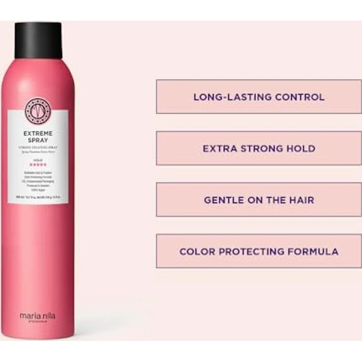 Maria Nila Extreme Spray, 300 ml, 5/5 Halt, schützt die Haarfarbe mit Antioxidantien, 100 % vegan, ohne Sulfate/Parabene – Bild 2