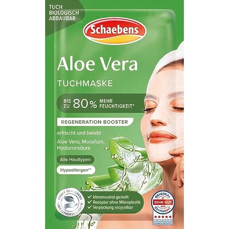Schaebens Aloe Vera Tuchmaske, 21 g – Bild 1