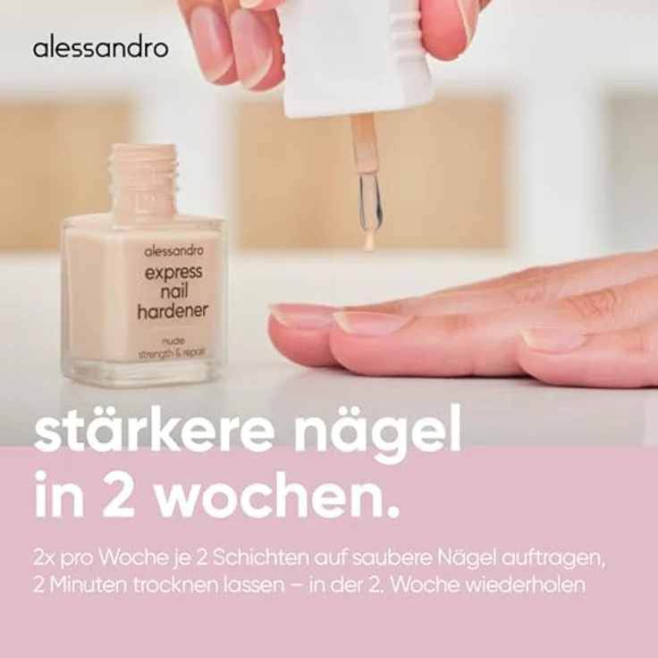 Alessandro Express Nail Hardener, Nagelhärter für Damen mit Eisen- und Calciumkomplex, 10 ml - auch in "Golden Shine" und "Nude" erhältlich – Bild 5