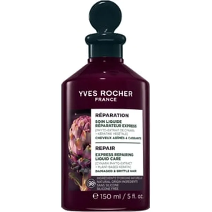 Yves Rocher Repair-Pflegefluid Express, Haarserum für geschädigtes, brüchiges Haar mit Cynara-Pflanzenauszug und pflanzlichem Keratin, 150 ml