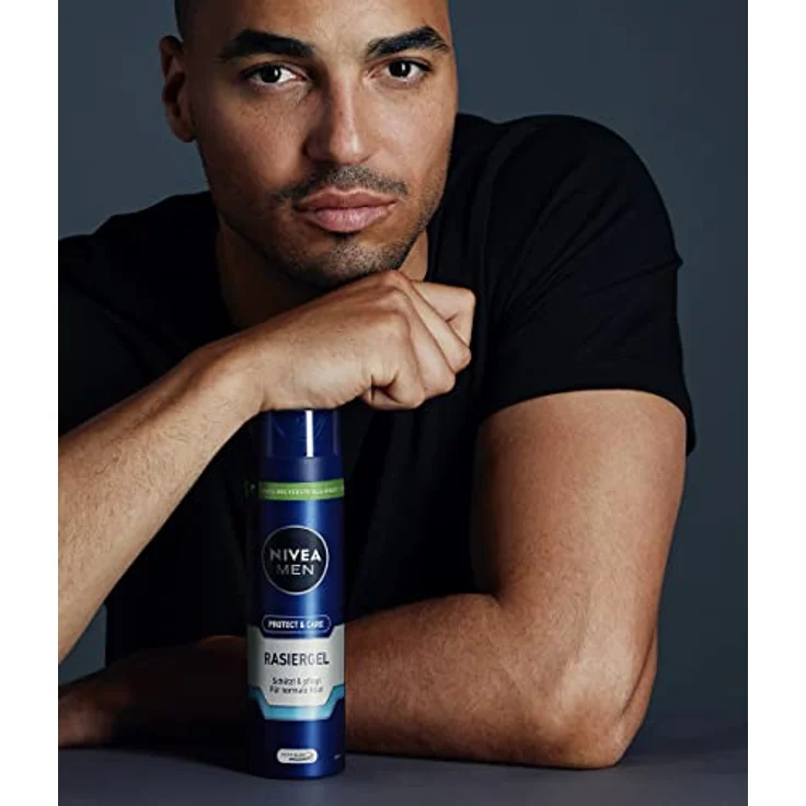 NIVEA MEN Protect & Care Rasiergel (200 ml), Schutz und Pflege für eine sanfte Rasur, hautschonendes Rasiergel für Männer mit Aloe Vera und Panthenol – Bild 5