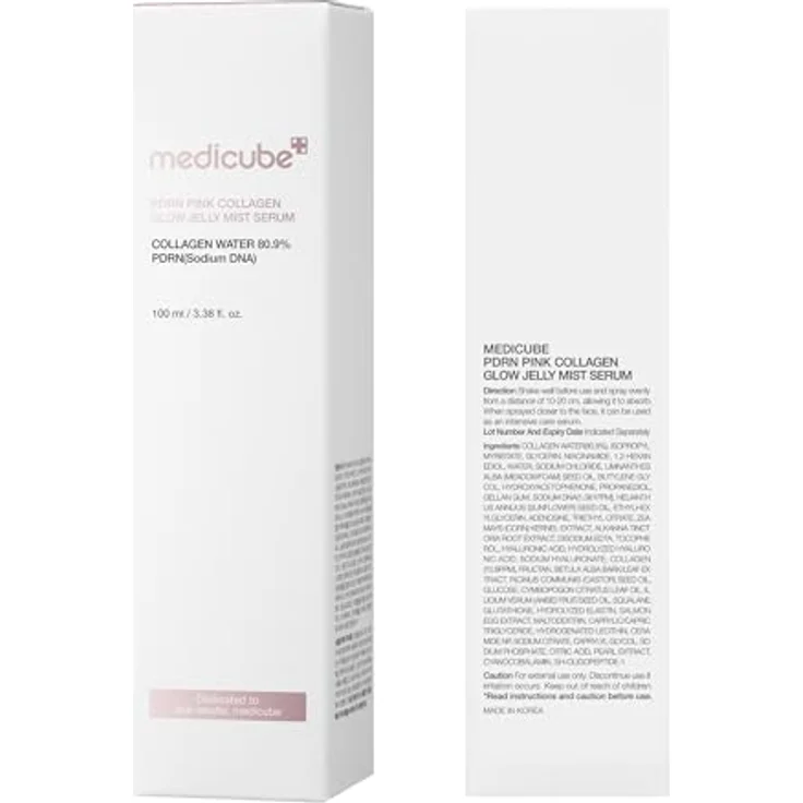 Medicube PDRN Pink Collagen Glow Jelly Mist Serum 100ml – Glow Jelly Mist Spray mit Niacinamide, Hyaluronsäure & Kollagen für intensive Hydration und strahlenden Glow – Bild 9