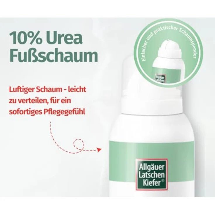 Allgäuer Latschenkiefer 10% Urea Fußschaum | Luftig-seidiger Fußschaum für eine sanfte Pflege und geschmeidig-zarte Füße | Mindert Druckstellen an trockenen Füßen | 150 ml – Bild 5