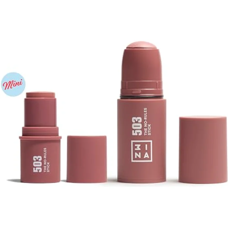 3INA The No Rules Stick Mini Blush, cremiger Multitasking-Stift für Augen, Lippen und Wangen, 3,5 g, NUDE PINK – Bild 3